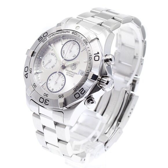 TAG HEUER Aqua racer CAF2111 Chronograph Silver Dial Automatic Men's - Picture 1 of 11